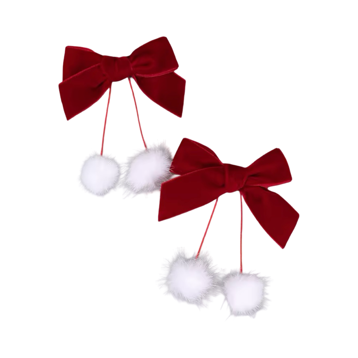 Moños Tiras Largas con Pompones