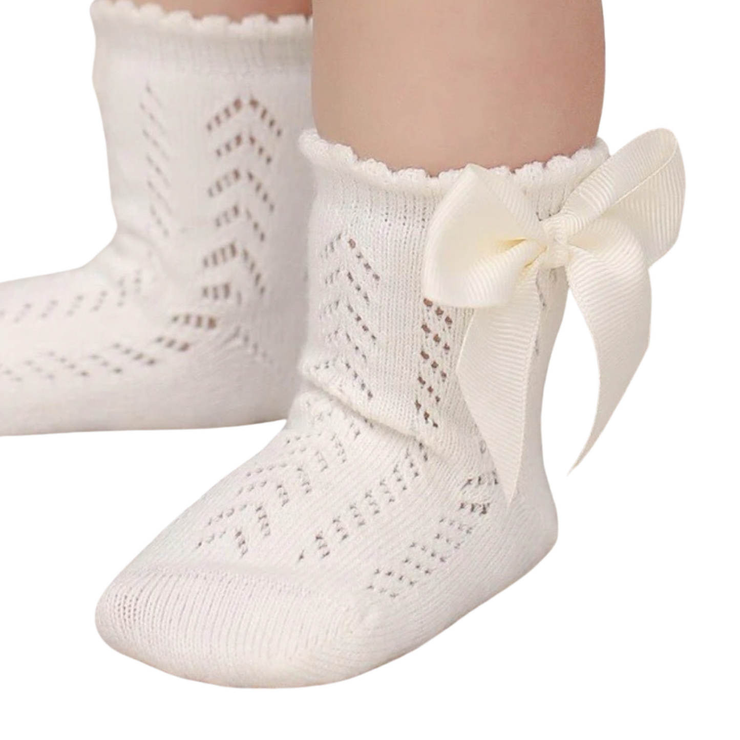 Medias Tobillera Niña con Moño