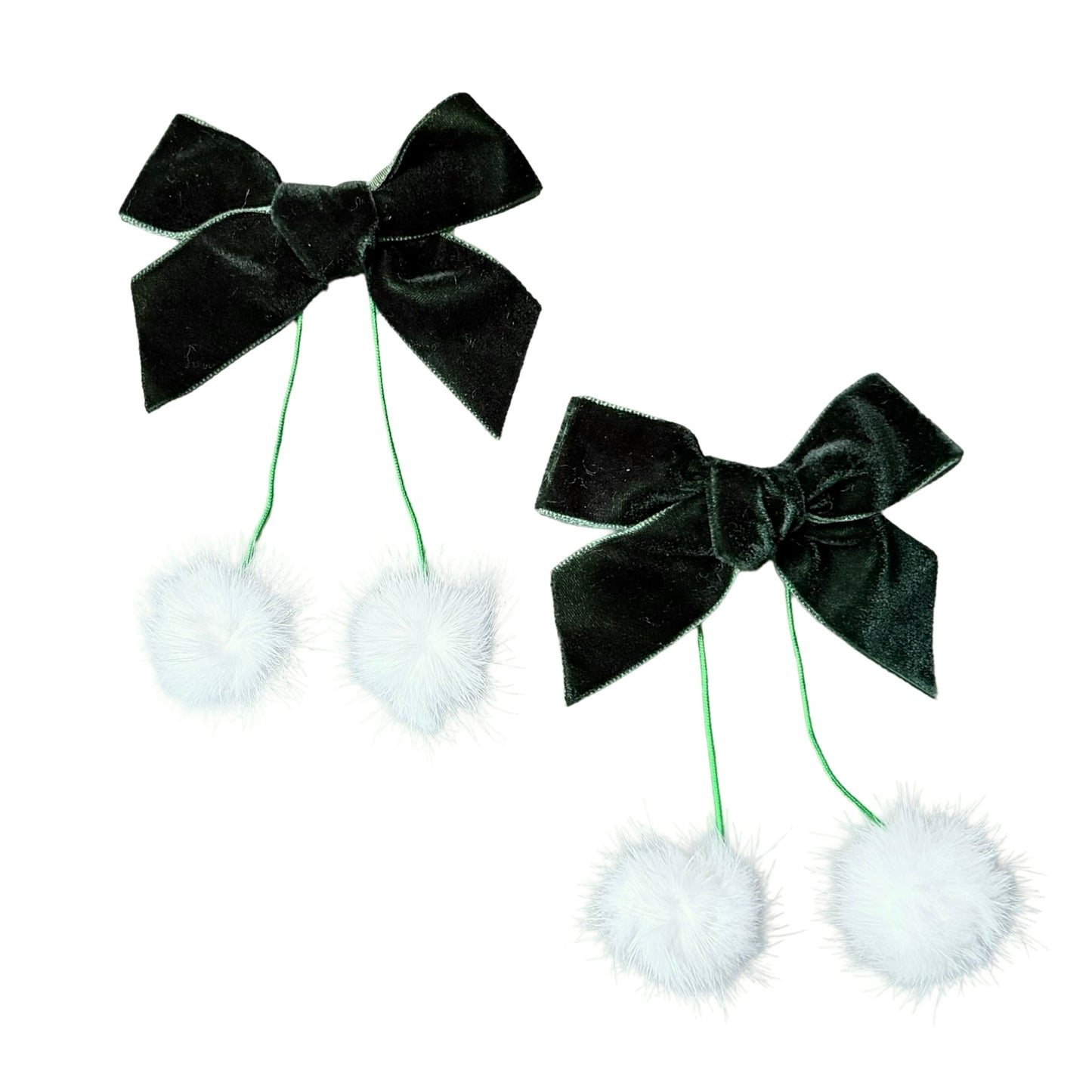 Moños Tiras Largas con Pompones