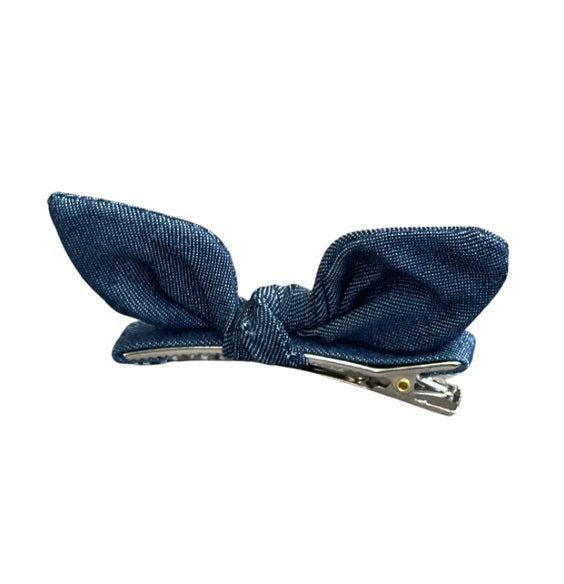Clip Moño Oreja  Denim